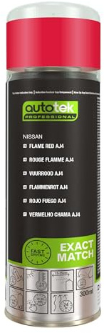 Autotek Professional Exact Match Car Spray Paint - Nissan Flame Red Aj4 Aerosol Spray 300ml