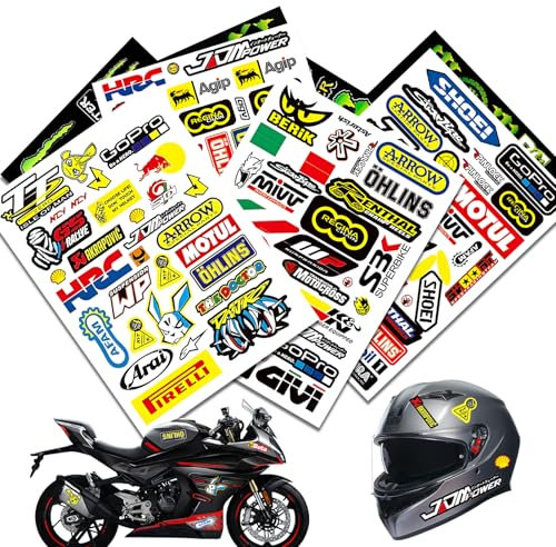 8Pcs Motorcycle Stickers, Cool Racing Sticker, Vinyl Motorbike Helmet Stickers and Decals, Funny Motorbike Helmet Sticker for Motorcycle Bicycle Skateboards Laptop Phone Water Bottles