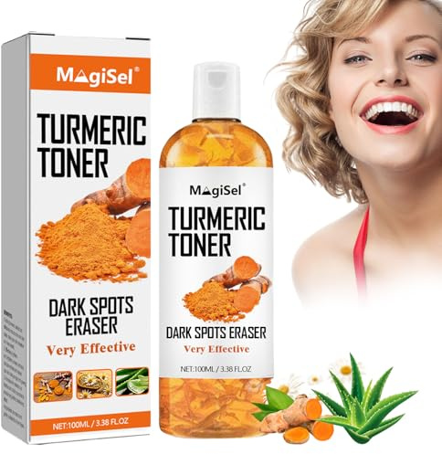 Kurkuma Toner, Kurkuma Gesichtstoner, Toner Turmeric, 100ml Gesichtswasser, Verdunkelndes Tiefe Hydratation, Feuchtigkeitsspendendes Gesichtswasser, Repariert Mattheit und Akne