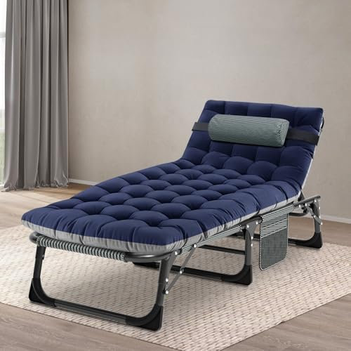 Cama plegable compacta con colchón, cama de invitados portátil individual de 190 x 68 cm para un fácil almacenamiento y viaje