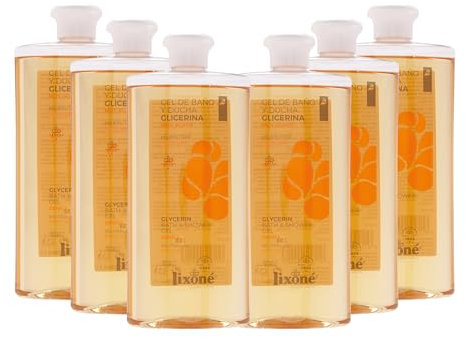 LIXONÉ - Gel de Baño Glicerina 500 ML | Pack 6 Unidades | Gel de Ducha Hidratante | Ideal para Piel Suave | PH Neutro | Para Todo Tipo de Piel