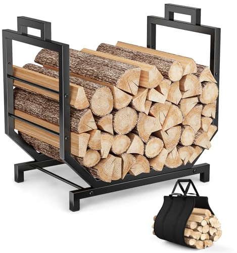 ZIPEEU Legnaia in metallo per interni ed esterni. Prattico porta legna da ardere per caminetto, giardino e focolare. Mantiene la legna ordinata, asciutta e ben ventilata(U-shape).