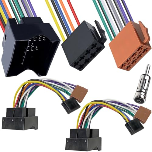 Xiatiaosann 16 Pin Car ISO Wiring Harness Adapter Car Stereo ISO Radio Wiring Harness Adapter Cable Plug for VW for Ford for BMW for CD Player System