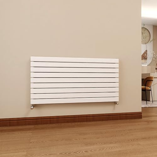 SKY BATHROOM Designer Radiator Horizontal 612x1200mm White Flat Double Panel Central Heating Radiator