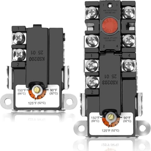 2 termostati elettrici EWH-00, scaldabagno elettrico, kit di messa a punto per riscaldatori a doppio elemento, con interruttore di sicurezza integrato