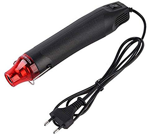 Xrten DIY Mini Pistola ad Aria Calda,Hot Air Dryer Pistola Termica in Gomma Per Goffratura Essiccazione Vernici Riscaldamento Piccolo Argilla(Nero)