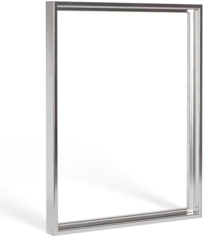 Bildershop-24 Schattenfugenrahmen mit Schattenfuge Lemgo Rahmen für Keilrahmenbilder und Leinwände 30 X 90cm Silber poliert