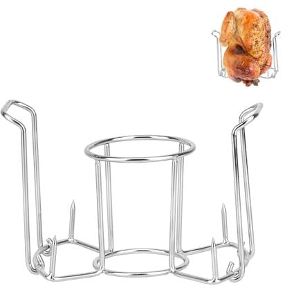onlyfire FPA-5121 Soporte Vertical de Acero Inoxidable para Asar Pollos,Asador De Pollo Rack,Soporte De Pollo Vertical Antiadherente