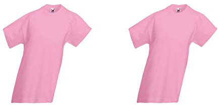 FRUIT OF THE LOOM Plain Childrens T Shirt All Ages (Pink (Light Pink), 2 of 12-13 Years)