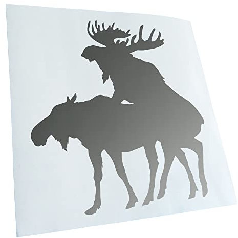 Kiwistar - Autoaufkleber - Elche Kopulierend - Silber - 60x60cm - Aufkleber für Auto, Laptop, Fahrrad, LKW, Motorrad mehrfarbig JDM Decal Racing