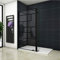 Aica Sanitär 90x200cm Walk in Duschwand 8mm NANO Glas Dusche Duschabtrennung Schwarz mit 30cm Drehbares Panel