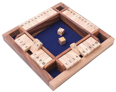 NOVICA Artisan Handcrafted Wood Game Rain Tree Shut The Box from Thailand Brown Chess Sets Games [1.5in H x 8.75in W x 9in D] ' Shut The Box'