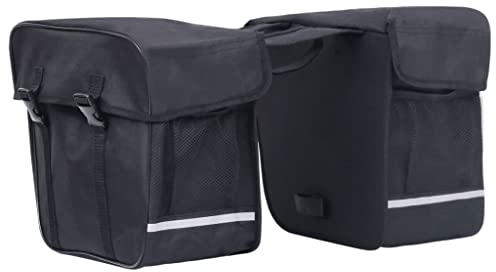 vidaXL Doppel Fahrradtasche für Gepäckträger Wasserdicht Satteltasche Transporttasche Gepäcktasche Doppeltasche Gepäckträgertasche 35L Schwarz