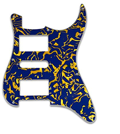 Pickguard Scratch Plate Gitarrenteile Pickguard 11 Schrauben für Stratocaster HSH. Gitarre mit Humbucker. (Color : Blue Pearl Shell)