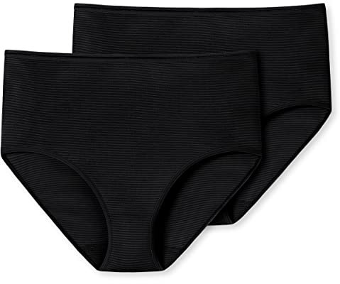 Schiesser Damen 2 PACK Midi Slip Unterwäsche - Modal Essentials, schwarz_162893, 44