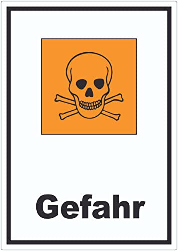 Aufkleber Gefahrensymbol giftig Gefahr Totenkopf A9 (37x52mm)