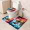 BZSBH Badematte Set 3 Teiliges Memory Foam Badezimmerteppich Graue Cartoon-Katze, Badgarnitur Badezimmer Badvorleger Sets, Waschbar Weiches rutschfest Badematte U-Förmige Teppich WC-Vorleger