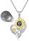 Dorunmo Ich liebe Dich Halskette 100 Sprachen Granatschmuck Damen Sonnenblumen You are my sunshine Geburtstagsgeschenke für Frau Mama Sie Geburtstag Muttertags 925 Silber