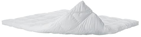 LUCID Ultra Soft 7.5cm Microfiber Mattress Topper Single Bed (90 x 190 cm) – 3 inch thick – Breathable Cotton Percale Cover – Secure Straps – Quilted Mattress Pad, White