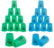 Sport Stacking Cups, 24pcs Sports Stacking Cups Speed Training Game for Challenge Competition Travel Party Gift for Kids and Adults, Blue+Green
