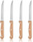Herogo Steak Knives Set of 4, Stainless Steel Serrated Sharp Dinner Kitchen Steak Knife with Wooden Handle, for Home/Restaurant, Dishwasher Safe