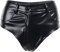 Leder Shorts für Damen Kurz Lederoptik Glanz PU Hose Push Up Kunstleder Hotpants Sexy Hohe Taille Mini Shorts Elastisch Kurze Hose Fasching Rave Tanz Nachtclub Karneval Gogo Clubwear Schwarz D XL