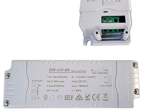 Dimmbarer LED Trafo 24V DC 45 Watt Netzteil dimmbar Treiber Transformator für Dimmer