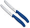 Victorinox Swiss Classic Lot de 2 couteaux de table Bleu avec lame dentelée – Manche ergonomique – Passe au lave-vaisselle