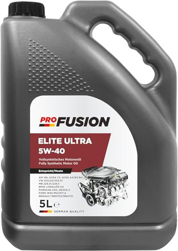 ProFusion Aceite para Motores Gasolina y Diésel - Lubricante Sintético para Coche 5w40 Elite Ultra C3 5L