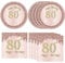 KHAIVI 40PCS 80th Birthday Decorations for Women - Rose Gold Disposable Tableware Include Plates and Napkins for Women's 80th Birthday Vintage 1943 Decorations