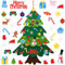 KEYIDO Filz-Weihnachtsbaum für Kleinkinder und Kinder, 90 cm, Klettverschluss, mit 32 abnehmbaren Weihnachtsdekorationen zum Aufkleben und 6 austauschbaren Ornamenten