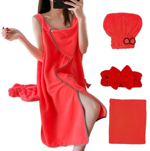 QLXYYFC Schulterfreies Tragbares Badetuch für Damen, Übergroß, Wasserabsorbierend, für Strand, Spa, Fitnessstudio, Bademäntel, Slip-Kleid, Badezimmer-Handtuch, Baden, Dusche, Überzug, Röhrenkleid (Co
