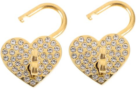 DOITOOL 4 Sets Herzförmiges Vorhängeschloss Mit Schlüsseln Strass-schlösser Für Liebesschloss Dekorative Schlösser Für Schmuckschatulle 2 Stück * 4