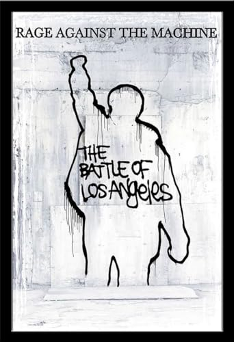Rage Against The Machine - The Battle for Los Angeles - Poster Druck - Größe 61x91,5 cm + Wechselrahmen, Shinsuke® Maxi MDF schwarz, Acryl-Scheibe