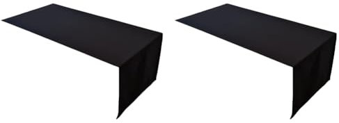 Lemos Home Hochwertiger Tischläufer Tischwäsche aus 100% Baumwolle Kollektion Konzept, Farbe & Größe wählbar (Tischläufer - 30x100cm, Schwarz) (Packung mit 2)