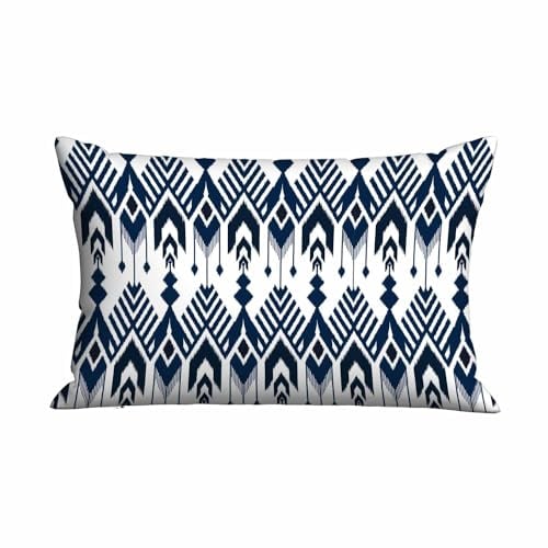 Toimpea Ikat Dekorativer Kissenbezug für Couch, Sofa, marineblau, Azteken-Kissenbezug für Schlafzimmer, Wohnzimmer, Auto, Hotel, 50,8 x 66 cm, 13397