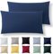 Alreya Kissenbezug 40 x 70 cm (2er Set) - Blau - 100% Jersey Baumwolle - Kissenhülle für Kissen 40x70 cm, Jersey Kopfkissenbezüge, Superweicher Kissenbezüge 40x70 mit Reißverschluss