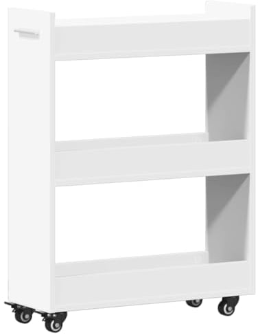 vidaXL Schrank mit Rollen Weiß 60x22x79 cm Holzwerkstoff