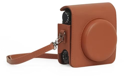 VOVMOEYA Camera Case Suitable for Instax Mini 99 Instant Camera, PU Leather Case Compatible with Fujifilm Instax Mini 99 Case for Fuji Mini 99 Bag Cover with Camera Strap - Brown