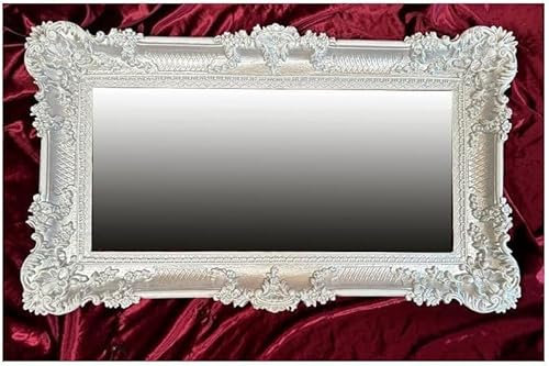 Lnxp WANDSPIEGEL BAROCKSPIEGEL Spiegel IN DUAL Silber_WEIß 96x57 ANTIK BAROCK Rokoko Shabby CHIC Retro Design 75SP