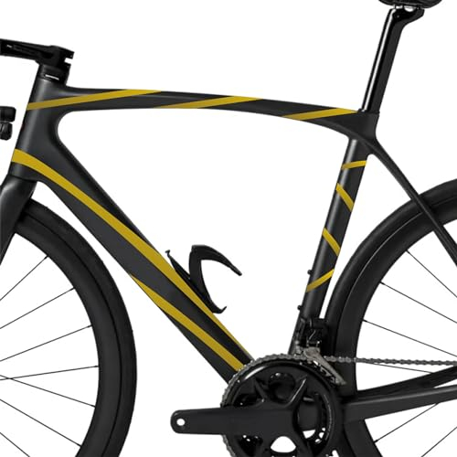 Generico Kit mit 6 Aufklebern für Fahrrad, Universal-Rahmen, MTB, Mountainbike, Rennrad, Cross, Fat Bike, Downhill Rahmen, Streifen, Referenz: 2408 (091 Gold)