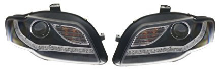 Tuning Hauptscheinwerfer Scheinwerfer H9 + Set Satz Vorne Links/Rechts Kompatibel mit Audi A4 B7 8EC + Avant 8ED + Cabriolet 8HE 04-06