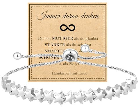 Rajputana 925 Sterling Silber Armbänder für Damen Frauen Silber Sterne Charme Armband Tiny Little Twinkle Sterne Verstellbare Armband Für Mädchen Tochter Mutter