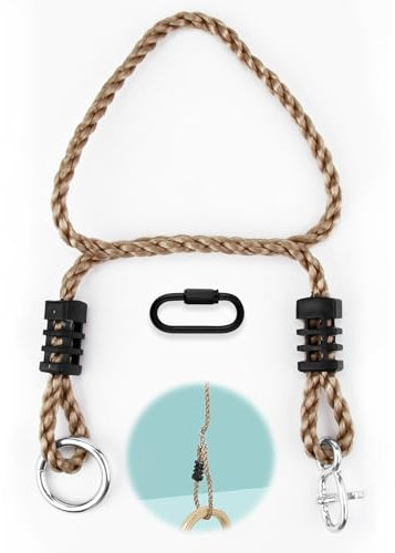 Correas de hamacas para Exteriores, Kit de Suspensión Ajustable para Columpios y Hamacas, Incluye Mosquetones de Acero Inoxidable, Columpio de Árbol Cuerda para Jardín, Yoga Aéreo y Juegos Infantiles