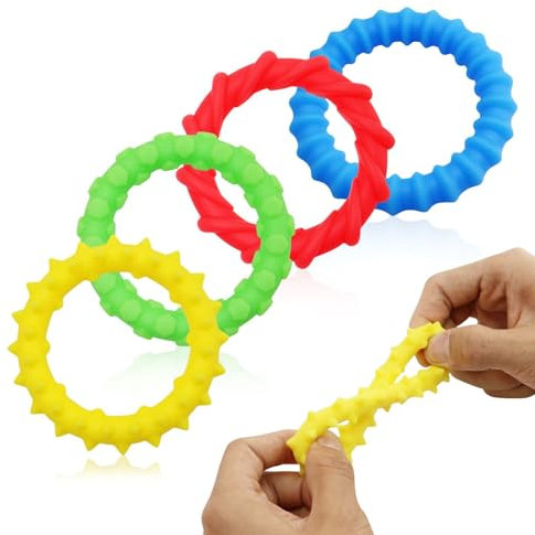 Clnyrwcb Sensory Fidget Toys, 4 Pack Dehnbare Fidget Armband, Stress Relief Sensorik Spielzeug für Kinder beruhigen, geeignet für besondere Bedürfnisse Autistische Kinder und Erwachsene Spielzeug