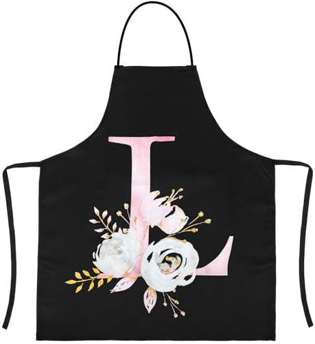 LECTNORE Schürze, schwarze Schürze für Frauen, Schürzen zum Kochen, personalisierte Schürze, wasserdichte Schürze, Küchenschürze, Kochschürze für Frauen und Männer (1 Stück-L)