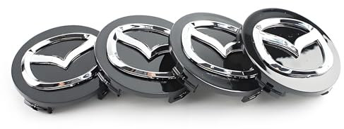 4 Stück Nabendeckel für Mazda 60mm, Radnabenkappen Felgenkappen Felgendeckel Nabenkappen Wheel Caps Radnabenabdeckung,Black