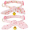 2pcs Colliers pour Chat en Coton avec Noud Papillon et Clochette, Colliers pour Chaton à Noud Papillon Détachable Collier Réglable en Forme de Cour Cerise et Rose pour Chats Femelles