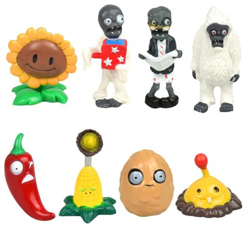 CXKPVFN 8Pcs Zombie Toys,Zombies Cake Topper,Plants Toys,Plants Vs Zombies Figures Set Plant Game Theme Toy For Kids Collectable Birthday Gifts Home Decoration For Kids