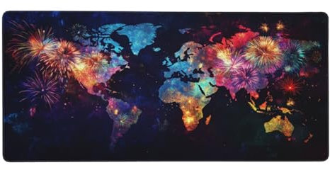 Gaming Mauspad Lila, 47.2x23.6 inch XL Verlängertes Großes Mousepad Karte Schreibtischauflage Langlebige Anti-Fray-Kanten Mauspad mit Wasserdicht und Rutschfester Gummibasis, Gaming-Mauspad-C1032